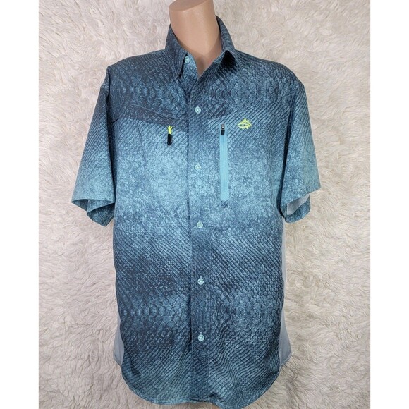 loco skailz Other - Loco Skailz Mens Size S Fishing Short Sleeve Shirt Breathable Zip Pickets Blue X